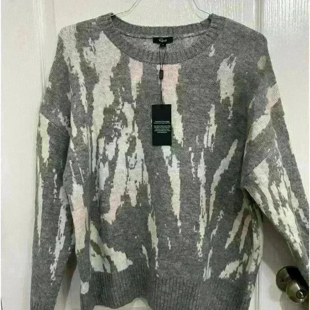 Rails new Virgo Gray Tie Dye Crewneck Wool Blend Sweater Size Large NWT - Picture 9 of 9